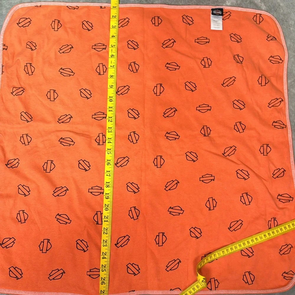Harley-Davidson Black baby blanket with Orange and White Logo